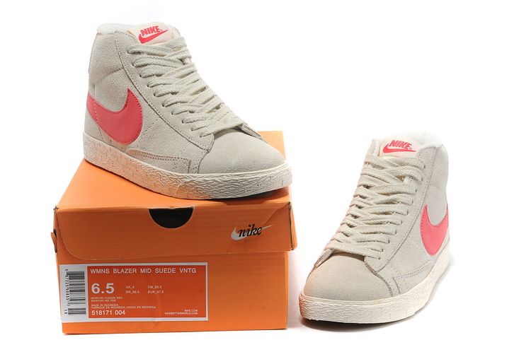 Nike Blazer Mid Suede cru des femmes chaussures gris clair rouge (3)
